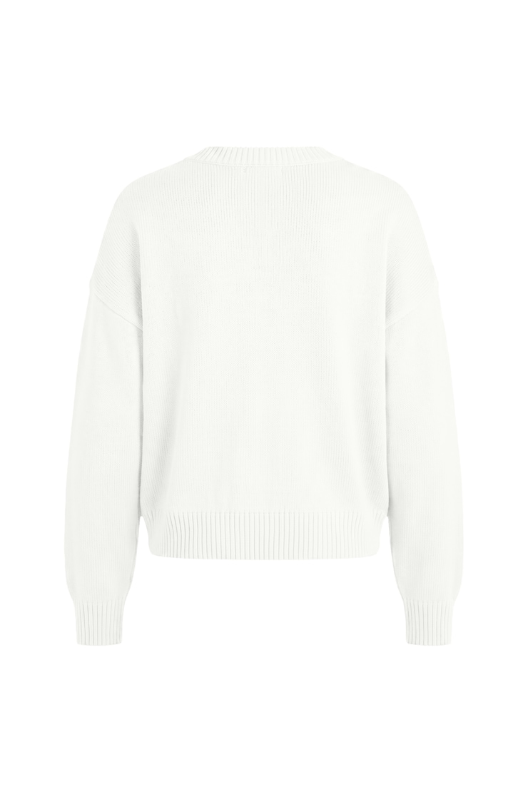 Throwover V-Neck Sweater, Snow White, large