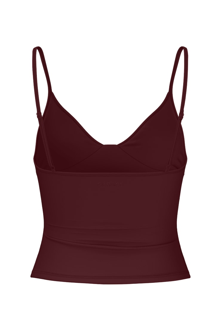 Active Plunge Cami Top, Burgundy Bite, large