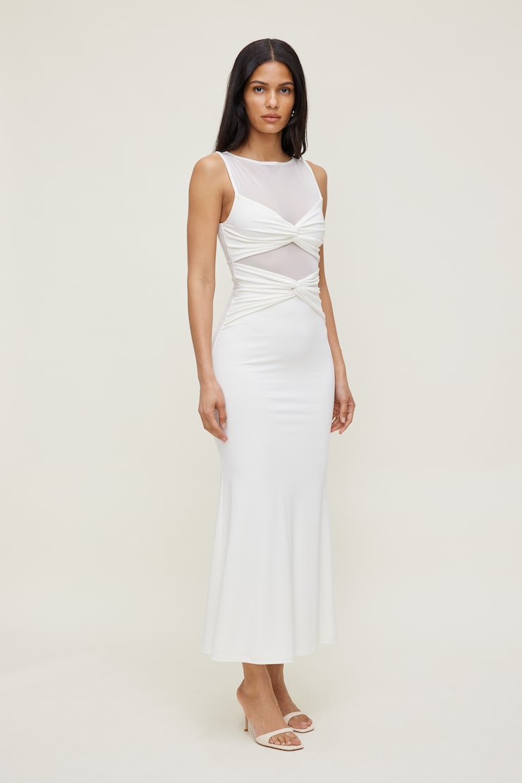 Julia Sculpt Maxi Dress Snow White large