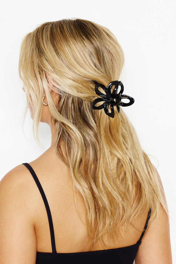 Open Flower Claw Hair Clip