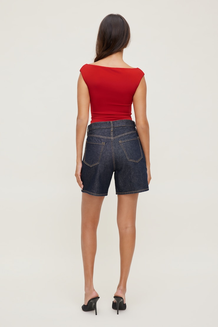 Harper High Rise Jean Shorts Dark Indigo / Rinse large