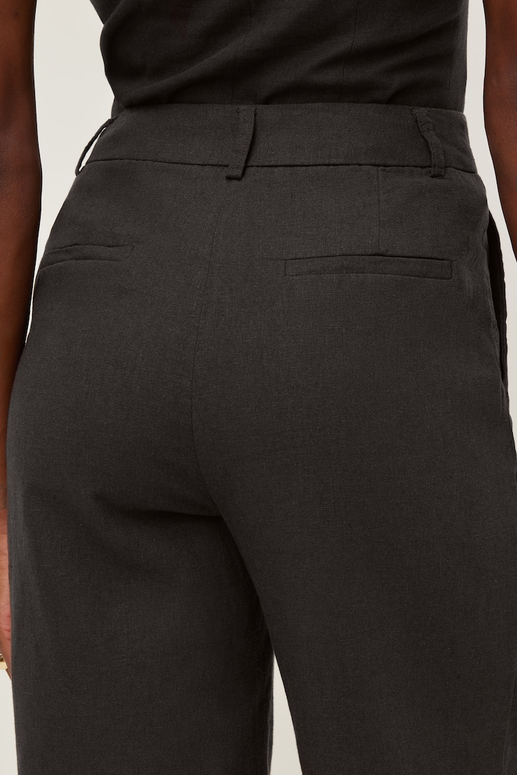 Linen High Rise Bermuda Shorts
