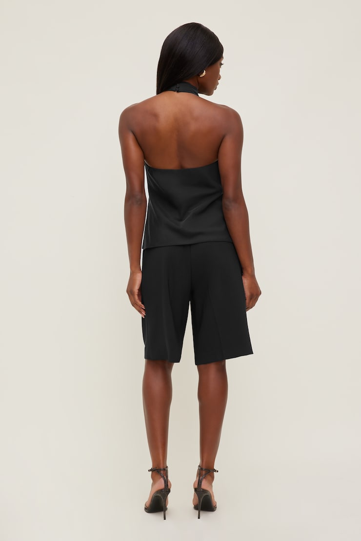Buckle Halter Top Jet Black large
