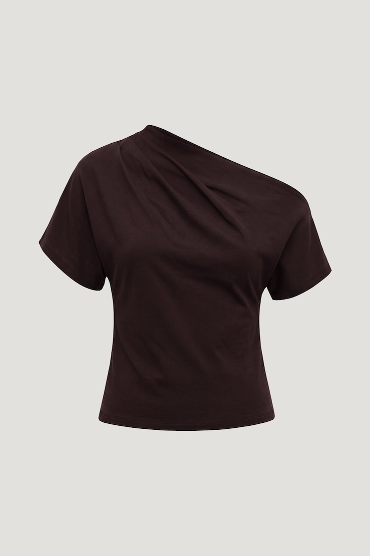 Alexa Cotton Spandex T Shirt Cherry Lacquer Burgundy large