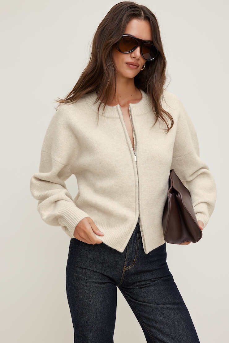 Boxy Zip Cardigan