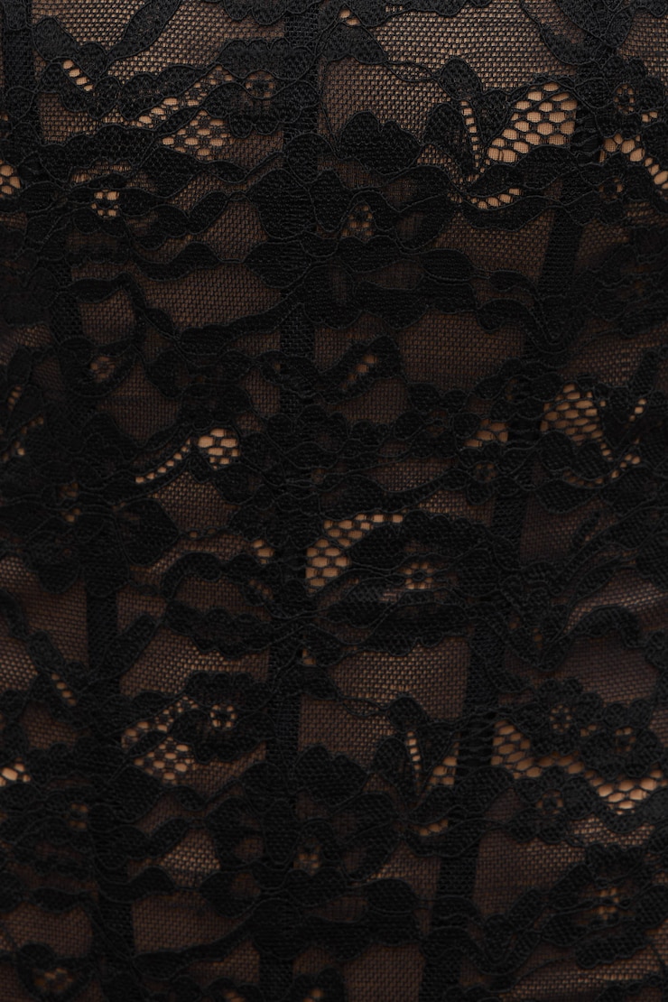 Haut corset en dentelle Noir encre large