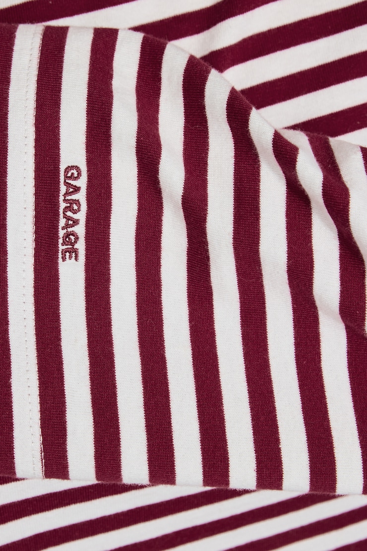 Fluid Long Sleeve Crewneck, Sour Cherry Burgundy/Snow White Stripes, large