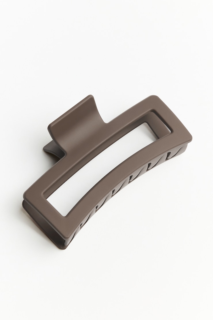 Oversized Rectangle Claw Clip, Satellite Beige, large