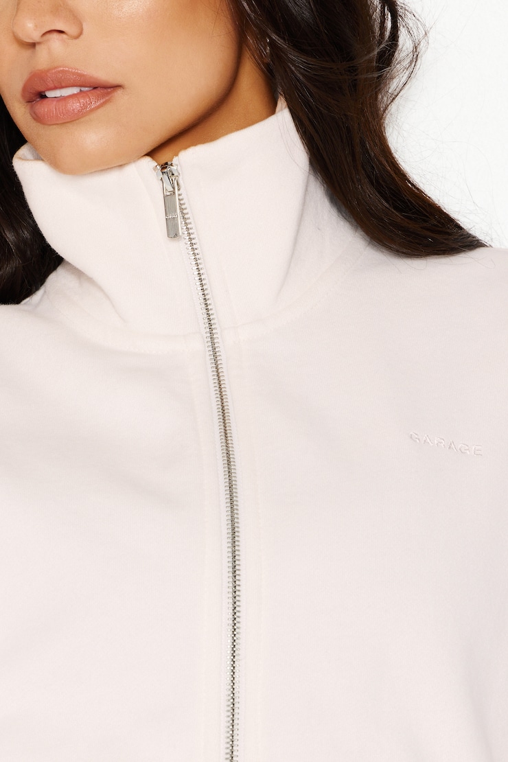 UltraFleece Mockneck Full Zip Sweatshirt, Sweet Cream Off-White, large