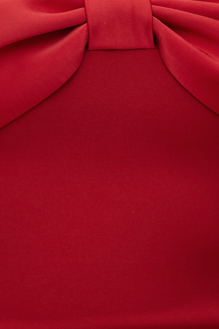 Satin Bow Tube Top Chili Pepper Red large