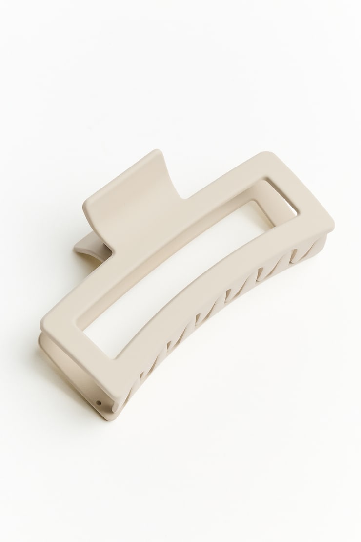 Oversized Rectangle Claw Clip, Coconut Whip Beige, large