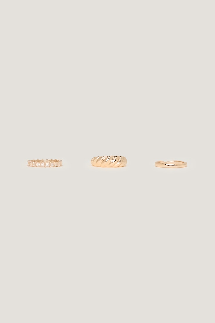 3-Pack Eternity & Twisted Rings