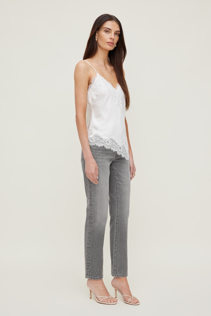 Frenchie High Rise Slim Leg Jeans Medium Black / Dove Grey large