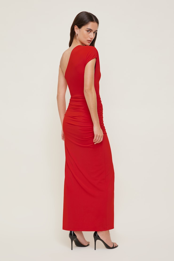 Sculpt Slit Maxi Dress Goji Berry Red large