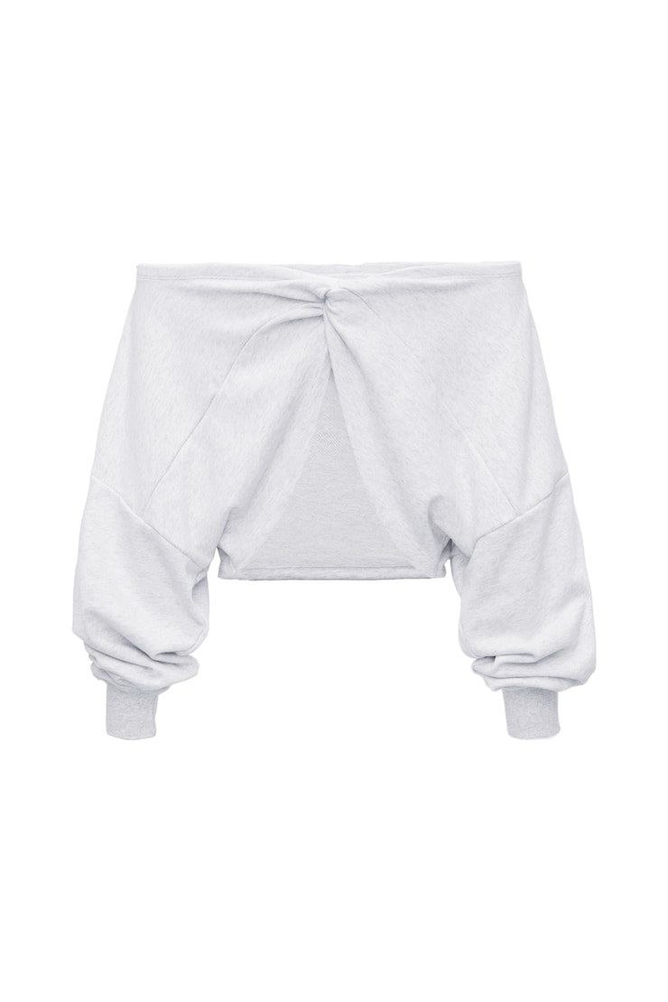 SoftTerry™ Dancer Off-Shoulder Top, Spring Grey Mix, large