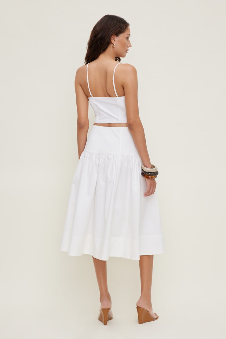 Cropped Poplin Tank Top Bright White large