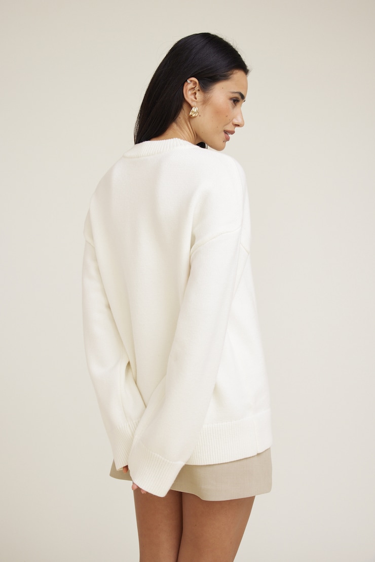 Oversized Crewneck Sweater Snow White large