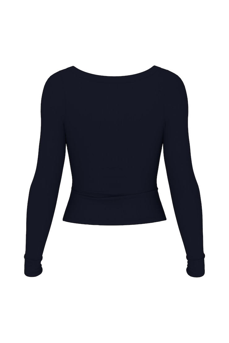 SnatchRib Crossover Longsleeve Top, Naughty Navy, large