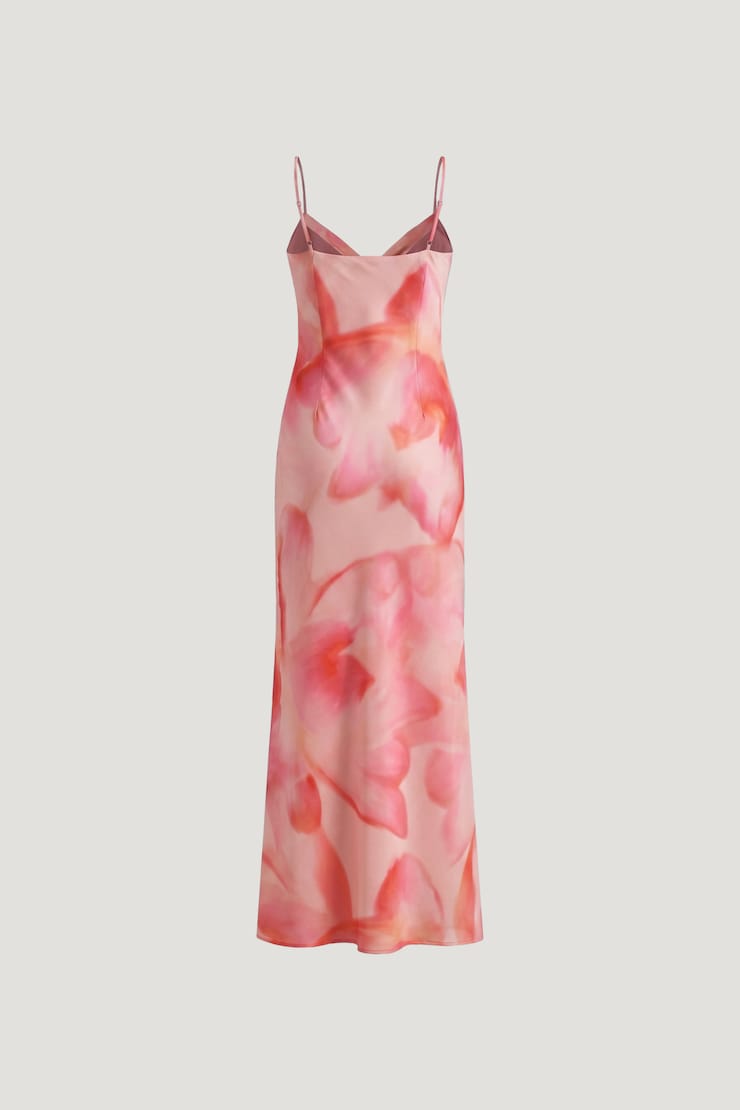 Alessia Maxi Slip Dress Floral Abstract Pink large