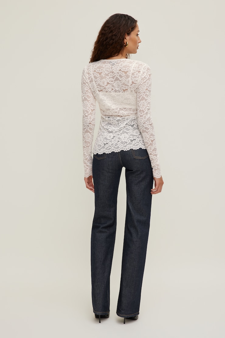 Cardigan en dentelle Crème sel de mer large