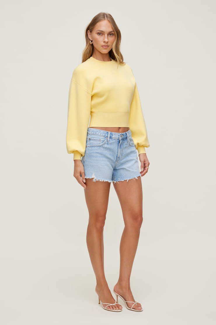 Bea Crewneck Sweater Italian Straw Yellow large
