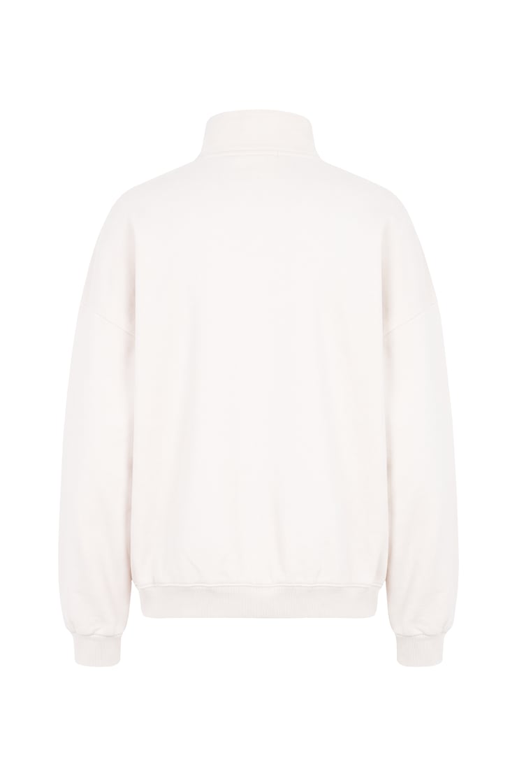 UltraFleece Mockneck Full Zip Sweatshirt, Sweet Cream Off-White, large