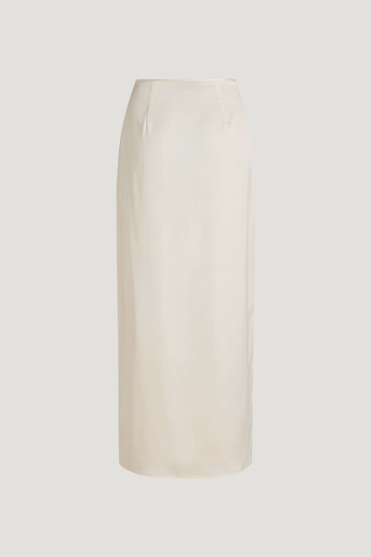 Satin Wrap Maxi Skirt Sea Salt Cream large