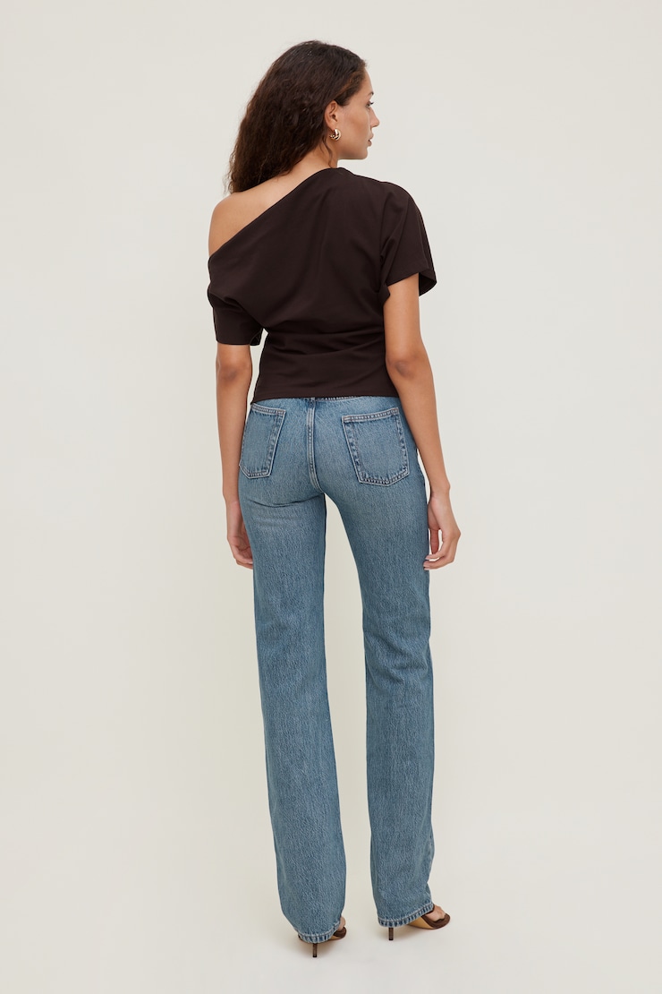 Alexa Cotton Spandex T Shirt Cherry Lacquer Burgundy large