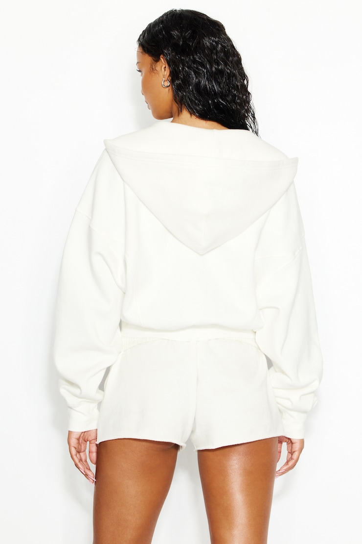 UltraFleece Cotton Zip Hoodie, Snow White, large