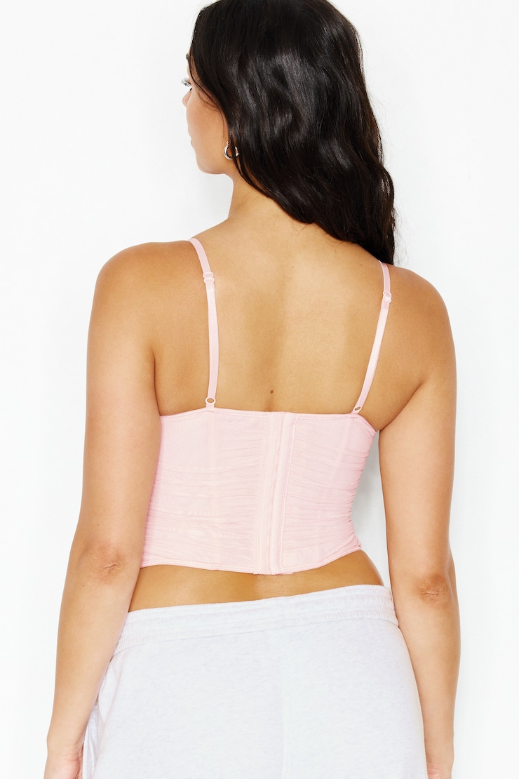 Ally Mesh Peekaboo Bustier, Pink, large