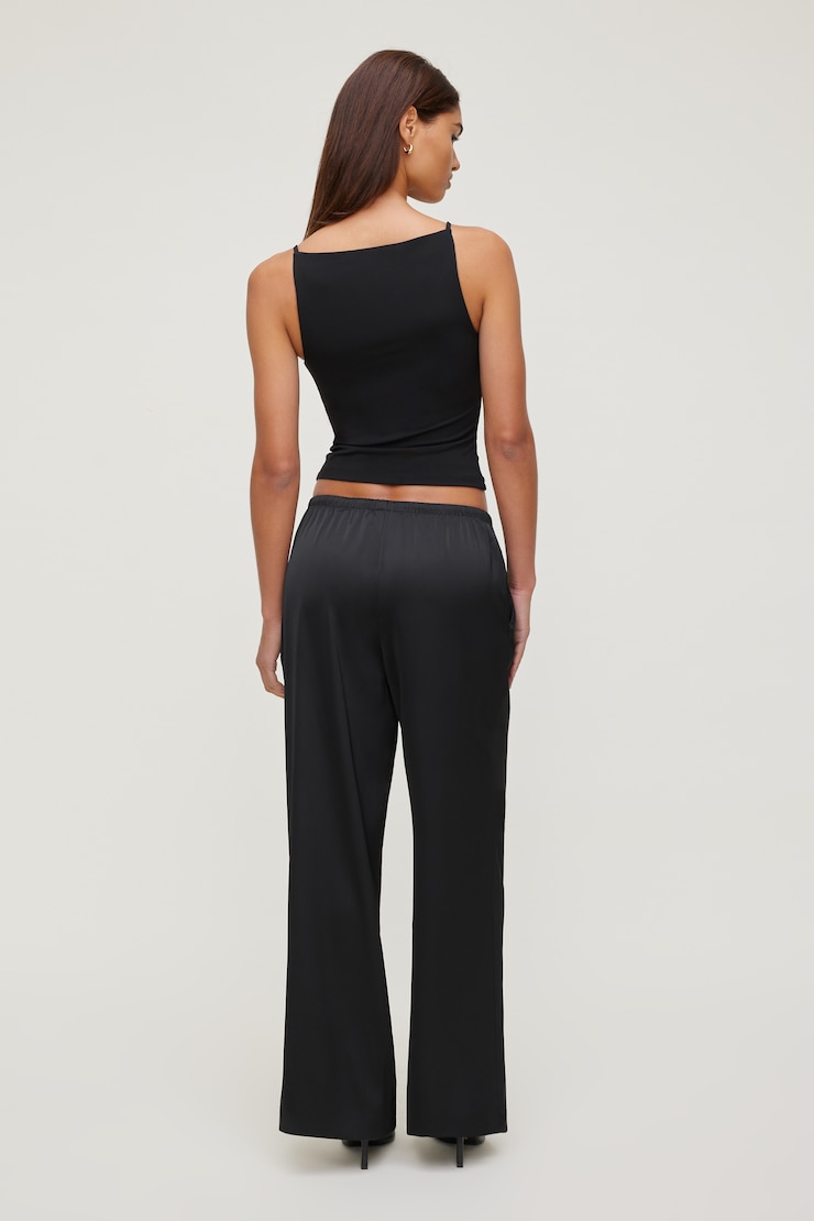Sculpt Strappy Boat Neck Tank Top Jet Black large