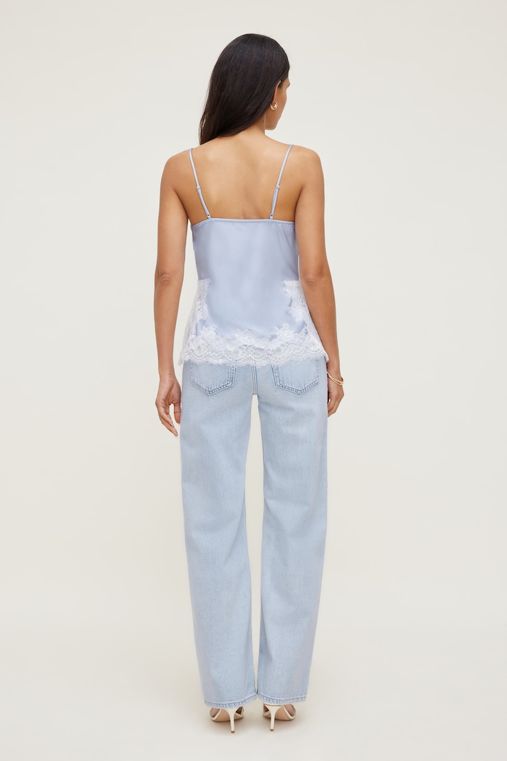 Madi Lace Satin Cami Top Heather Blue large