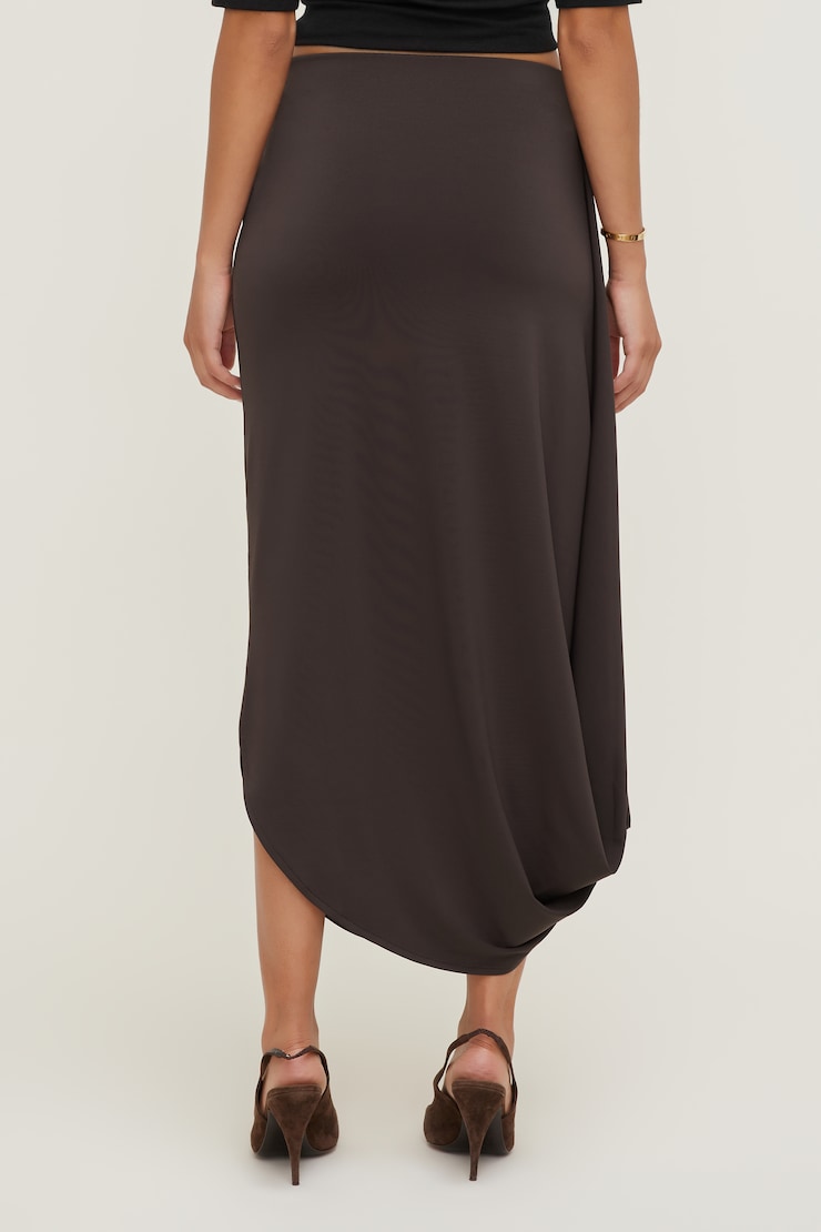 Sculpt Twisted Midi Skirt Java Brown large