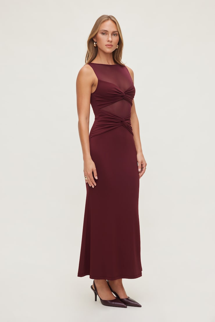 Julia Sculpt Maxi Dress Zinfandel Burgundy large