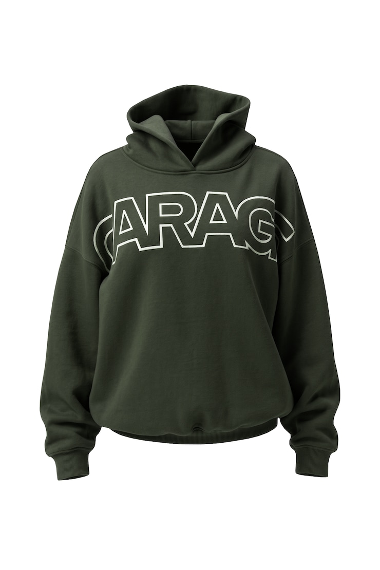 UltraFleece Hoodie, Olive Obsession with GARAGE Logo Art, large