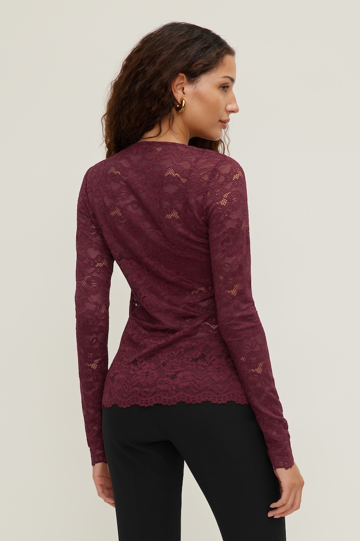 Lace Cardigan Maroon Banner large