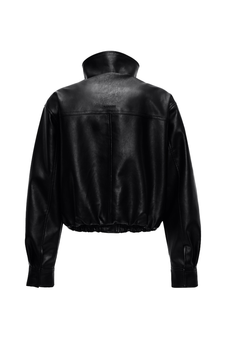 Bubble Faux-Leather Jacket, Jet Black, large