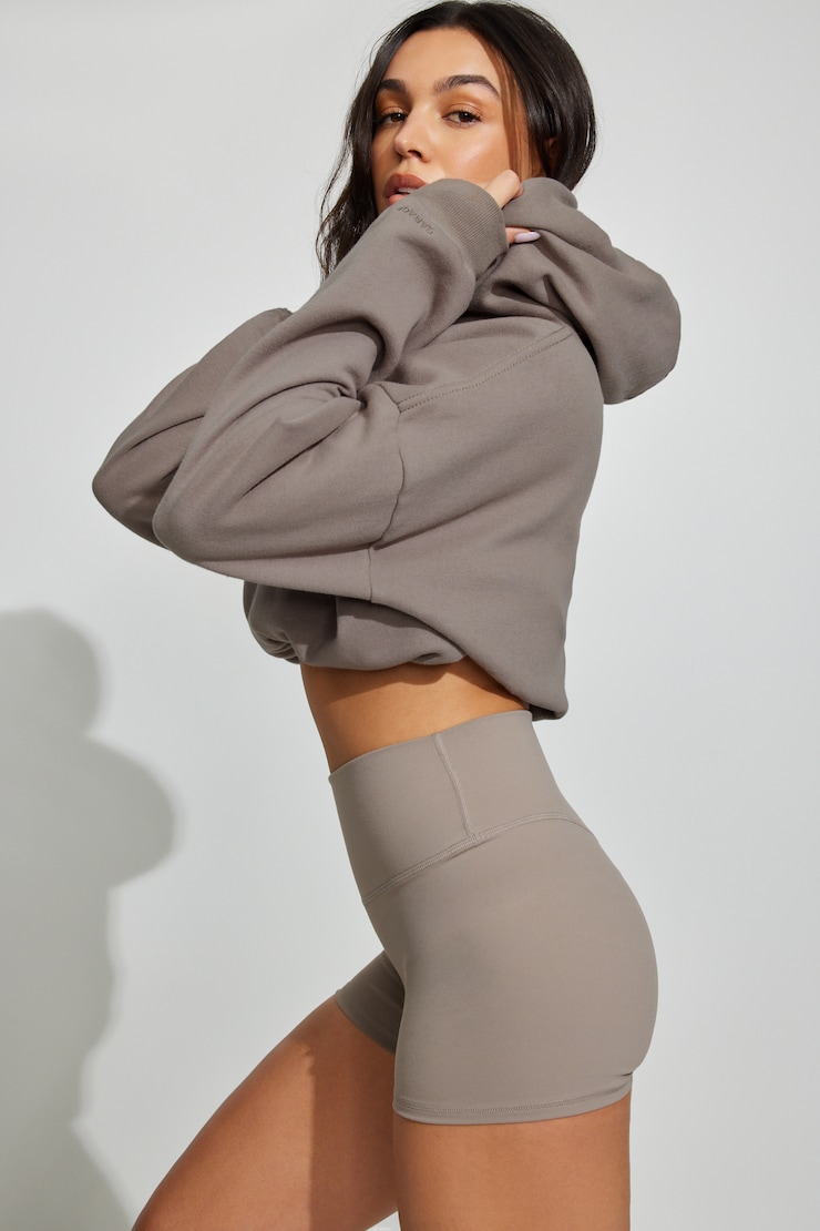 Active Booty Shorts, Satellite Beige, large