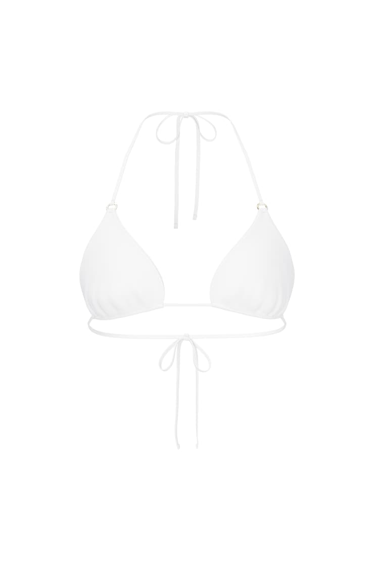 Ring Triangle Bikini Top, Bright White, large