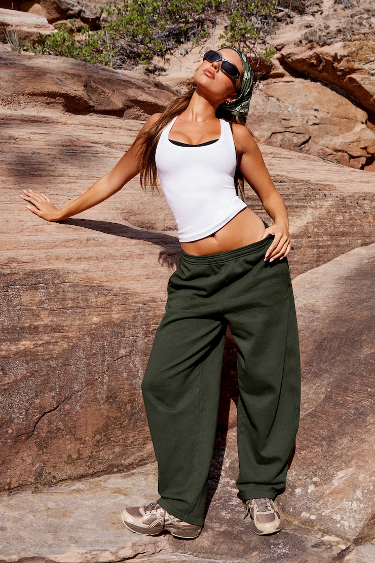 UltraFleece Barrel Leg Sweatpants, Olive Obsession, large