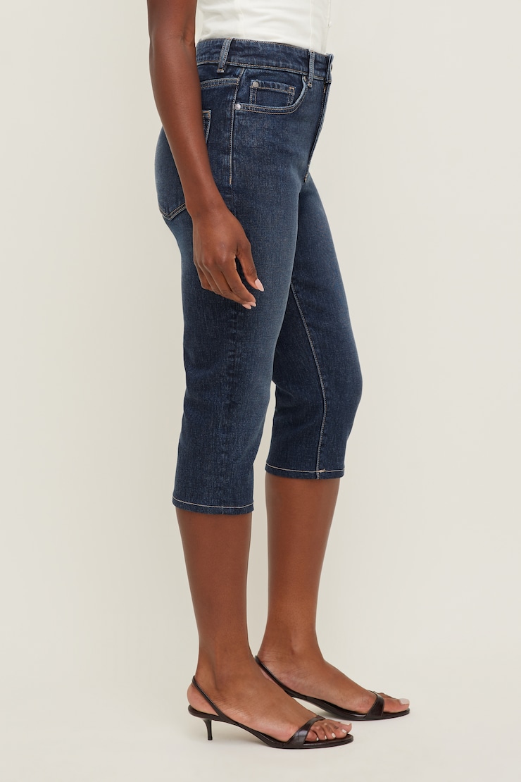 Stretch High Rise Slim Capri Jeans