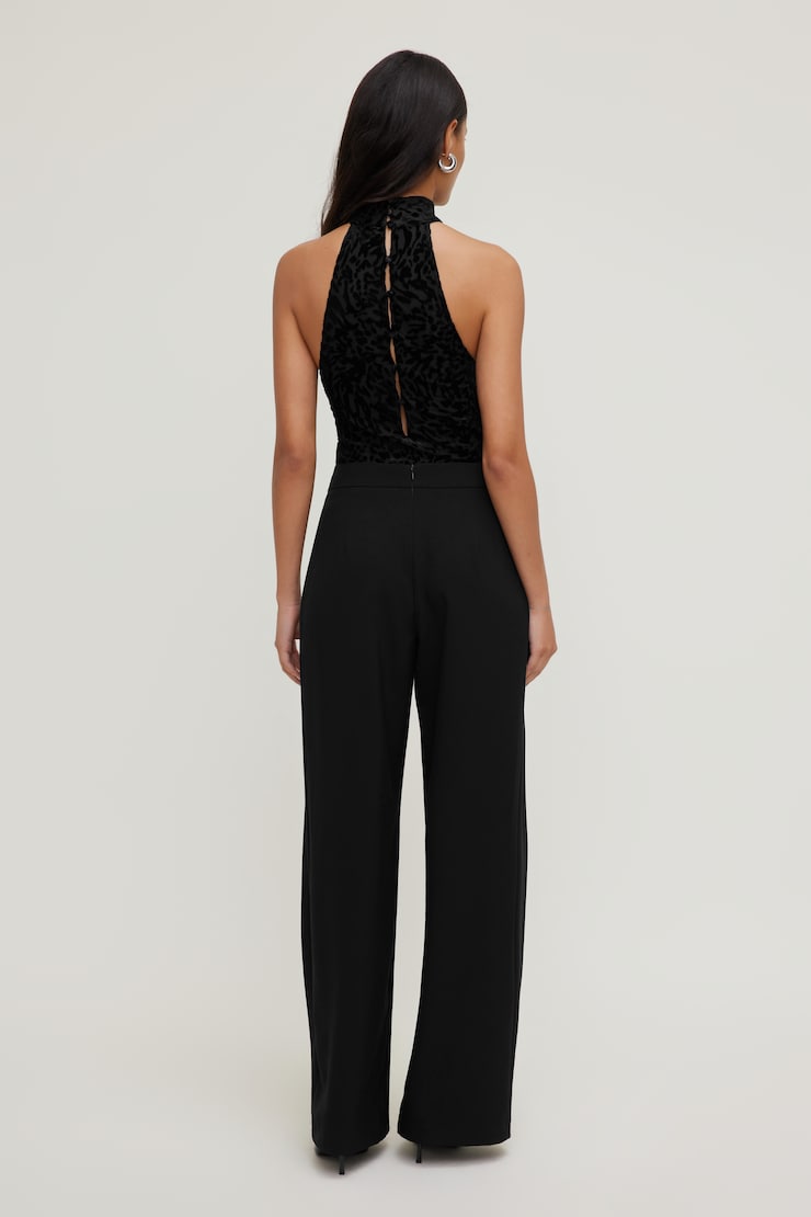 Burnout Halter Bodysuit Jet Black large
