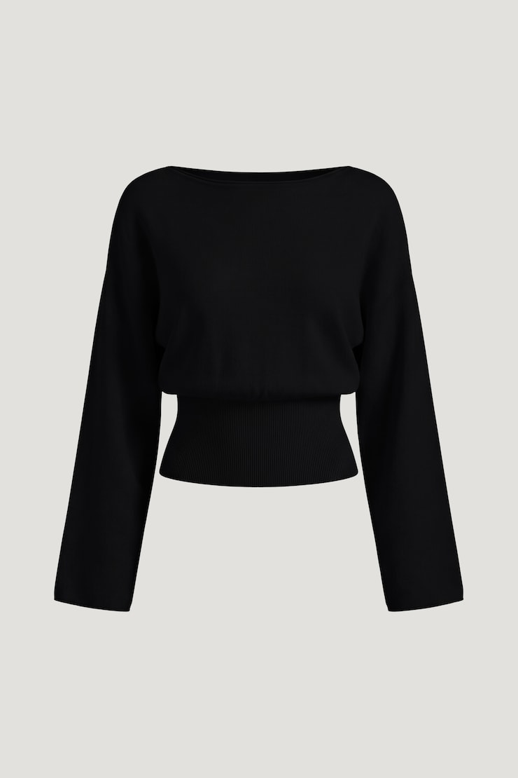 Suri Cinched Sweater Jet Black large