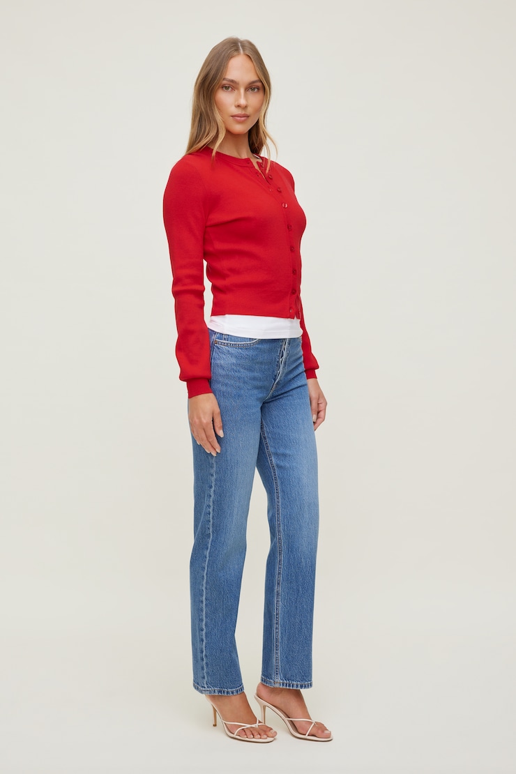 Rebecca Crewneck Cardigan High Risk Red large