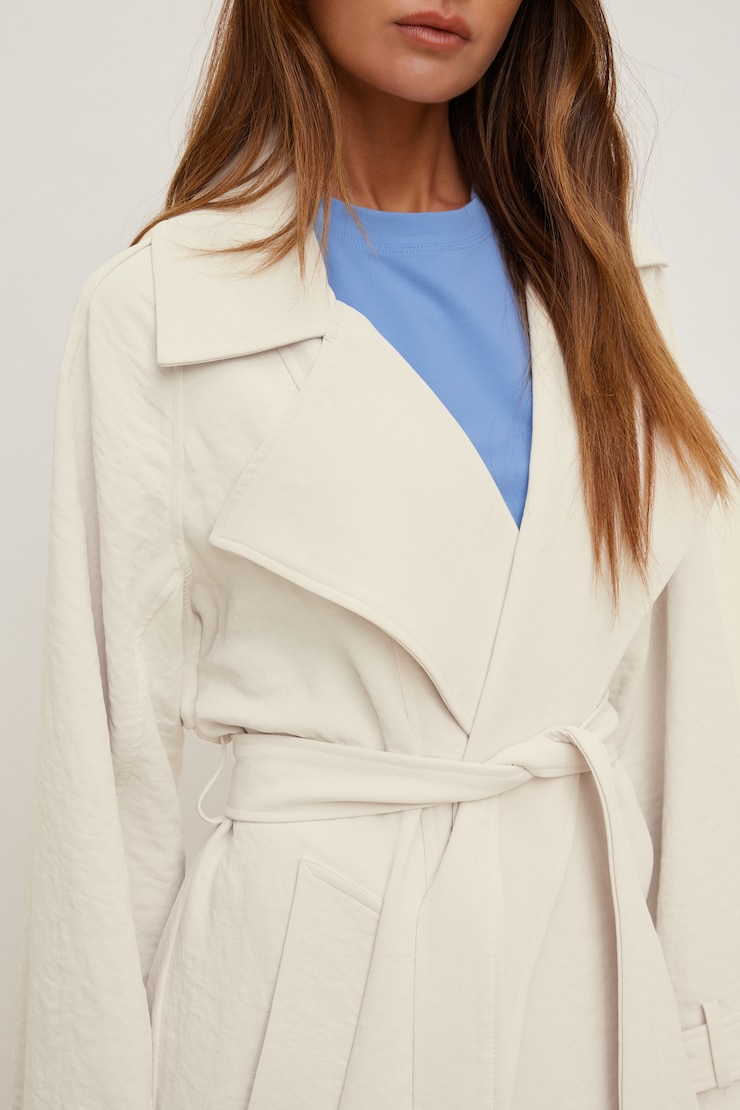 Nadia Airflow Trench Coat Polished Pearl Beige large