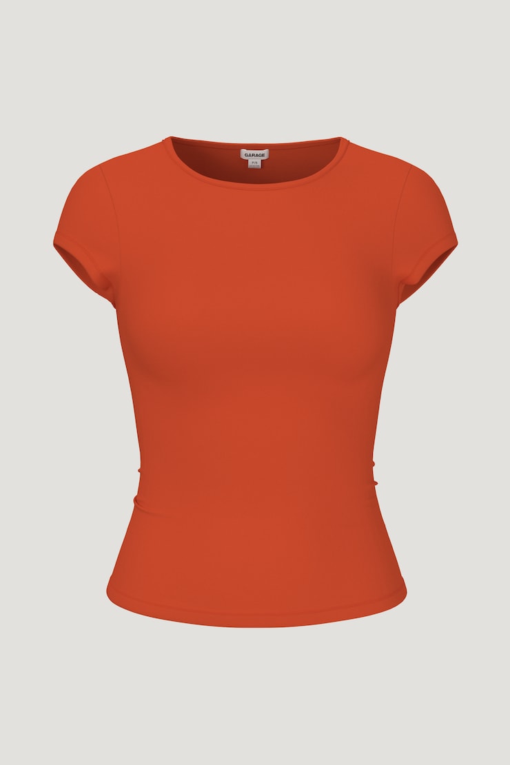 Sleek Crewneck T-Shirt, Pumpkin Puree Orange, large