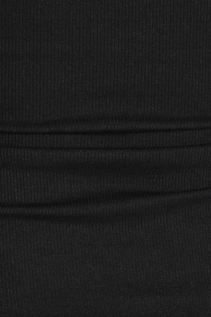 Surplice Wrap Mini Dress, Jet Black, large