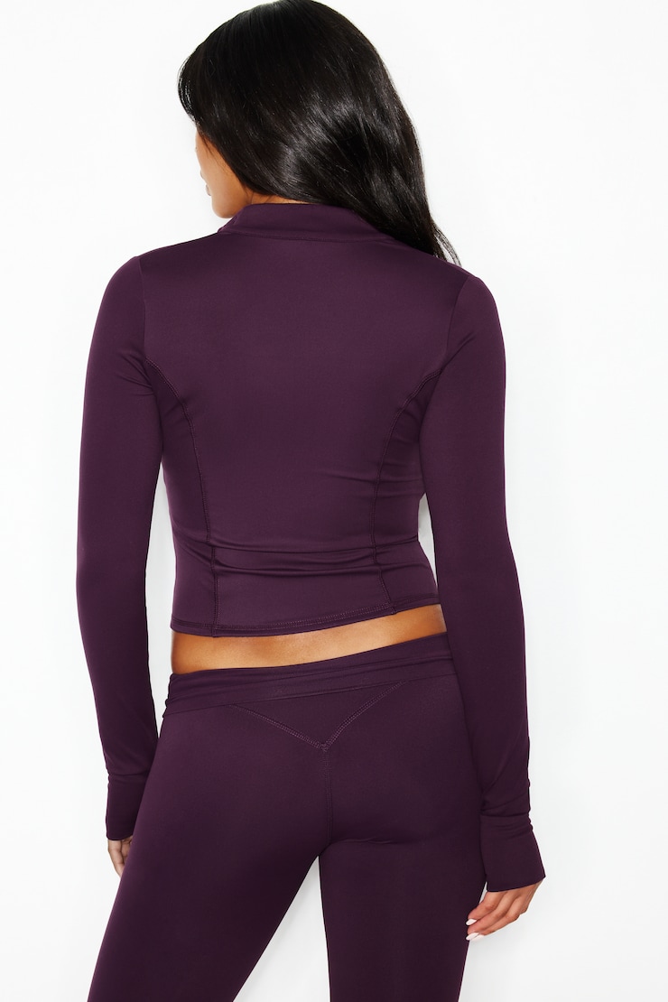 Active Zip Up Jacket, Wild Berry Maroon, large