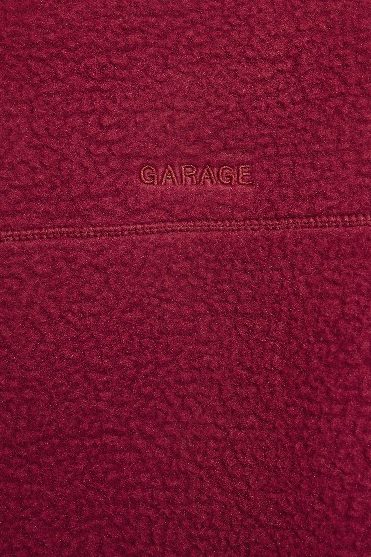 Sherpa Mock Neck Half Zip Sweater, Sour Cherry Burgundy, large