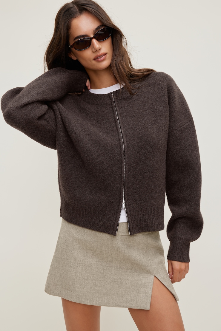 Boxy Zip Cardigan